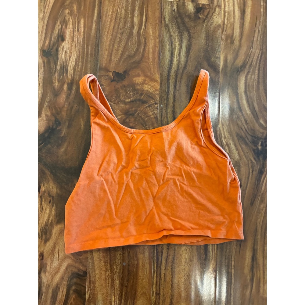 Wild Fable Orange Notch Neck Crop Top Sleeveless Tank Medium Womens - Picture 3 of 3